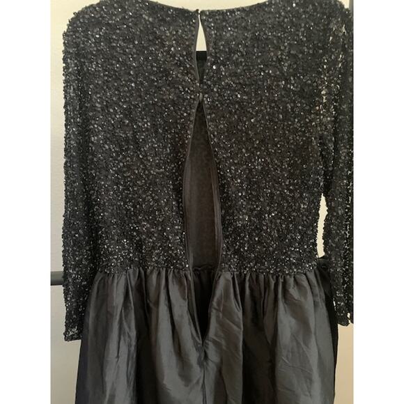 Pisarro Nights-Sequin Evening Gown-Long Sleeve-Formal Dress-Black-Poly Blend-12P - Picture 4 of 6